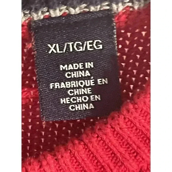 Chaps Ralph Lauren Red Long Sleeve Crew Neck Pullover Cotton Sweater Men’s XL - Picture 4 of 7